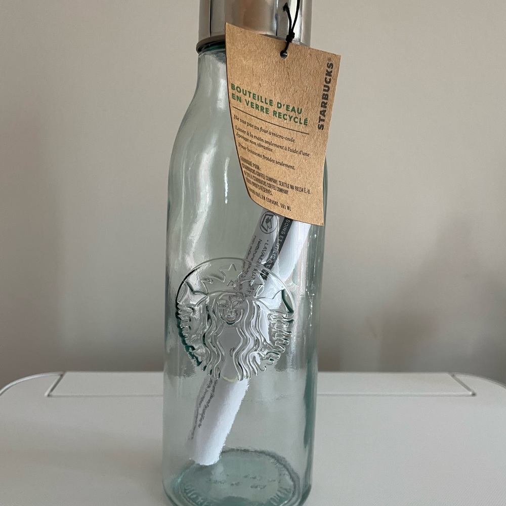 NWT glass recycled water bottle Starbucks